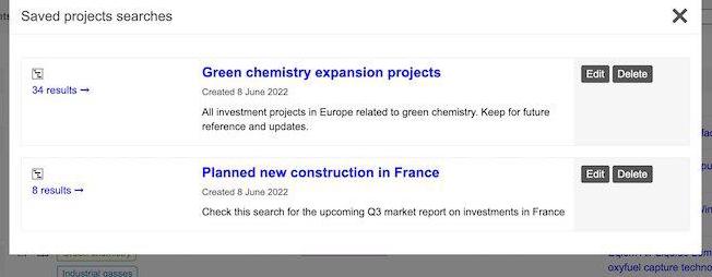 Manage your saved searches and alerts